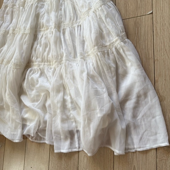 NWOT Abercrombie & Fitch Women’s Plunge Lace Tiered Maxi Dress White Size XXST - Picture 8 of 15